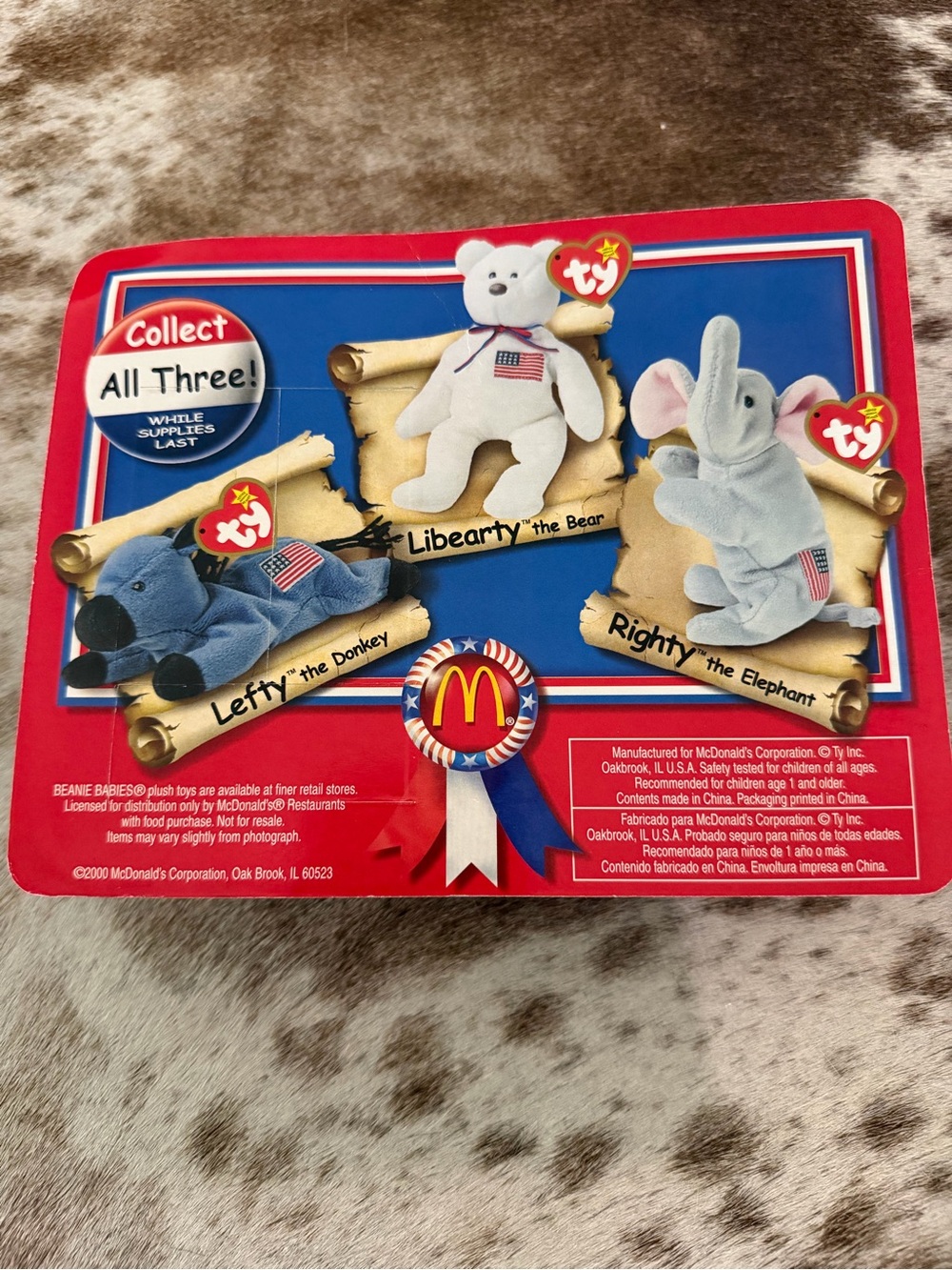 Ty McDonald's Teenie Beanie Baby from 1996, “Lefty" donkey character - Picture 2 of 3